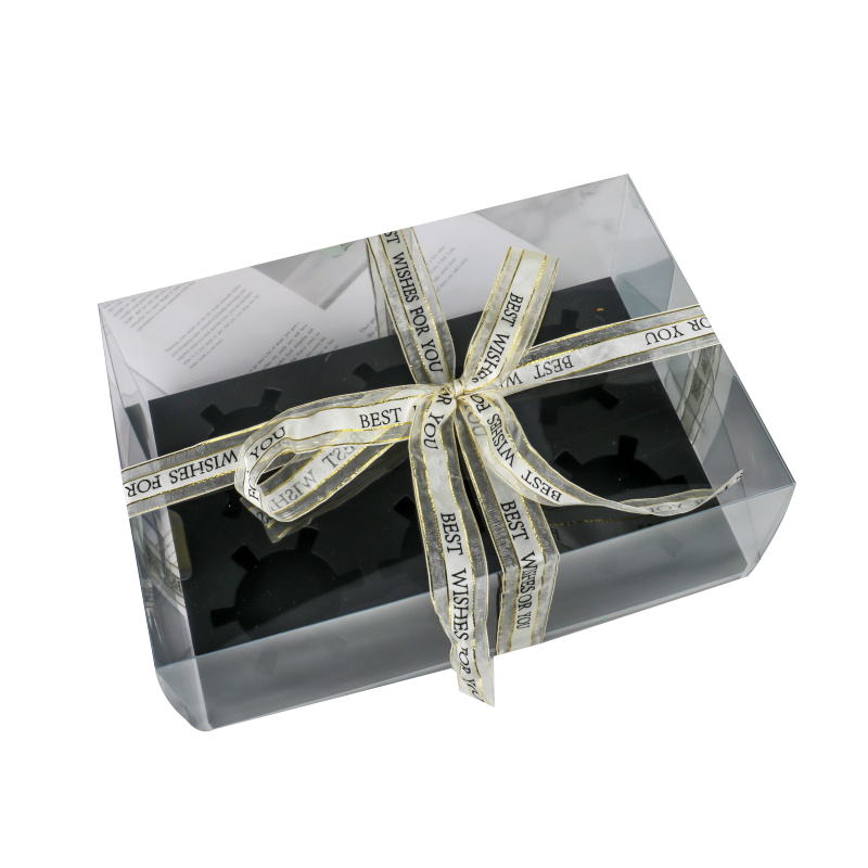 6-cell clear cupcake box