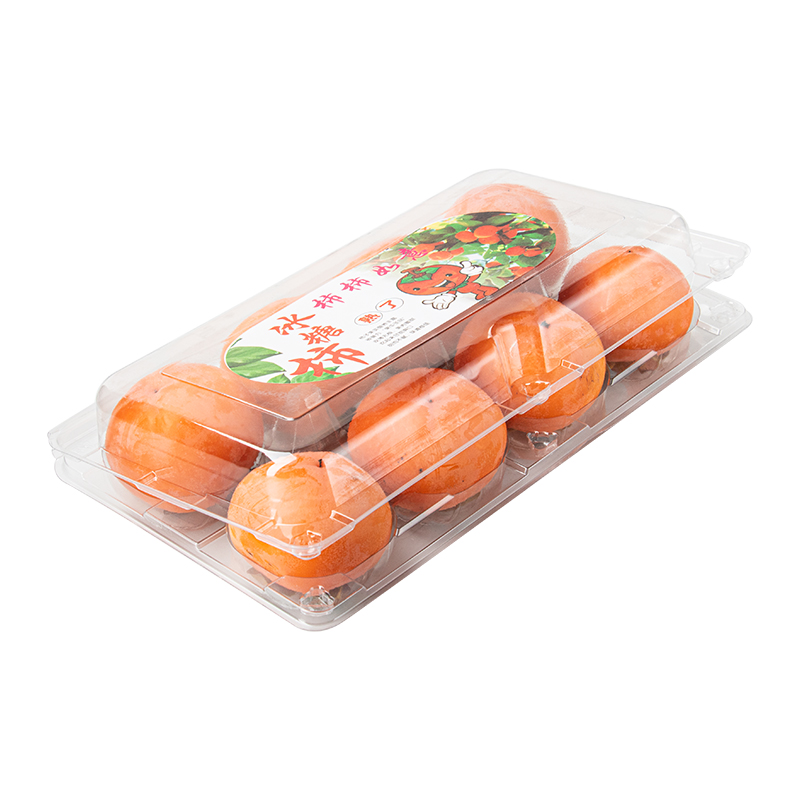 Transparent persimmon packaging containers