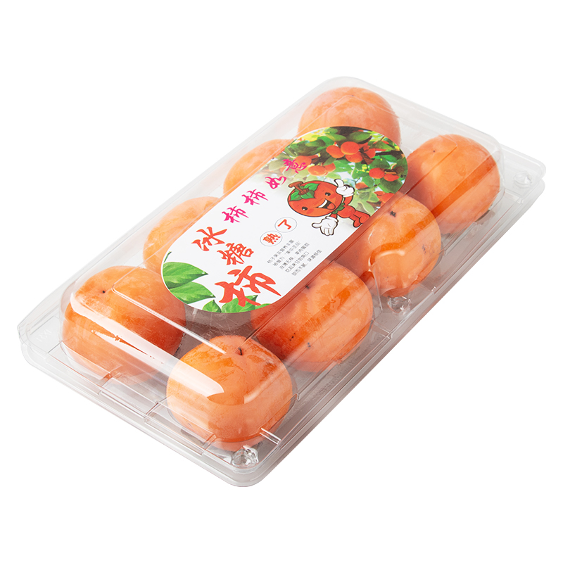 Transparent persimmon packaging containers